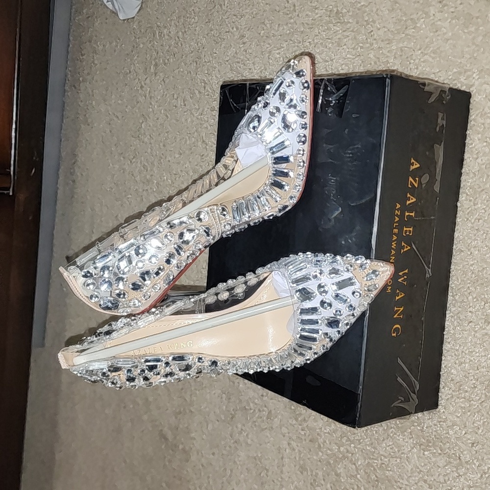 Bonnie Crystal Studded Translucent Pumps